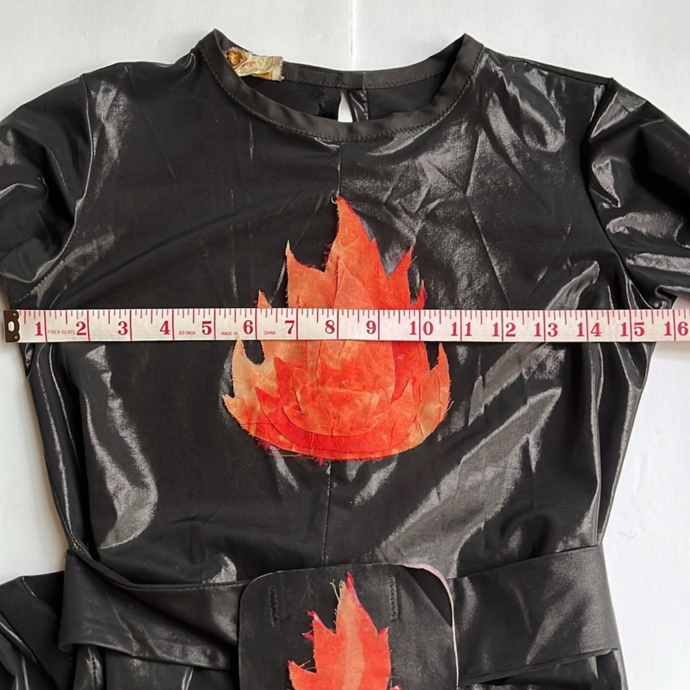 Vintage Handmade Halloween Costume Fire Flame Jumpsuit - Picture 8 of 13